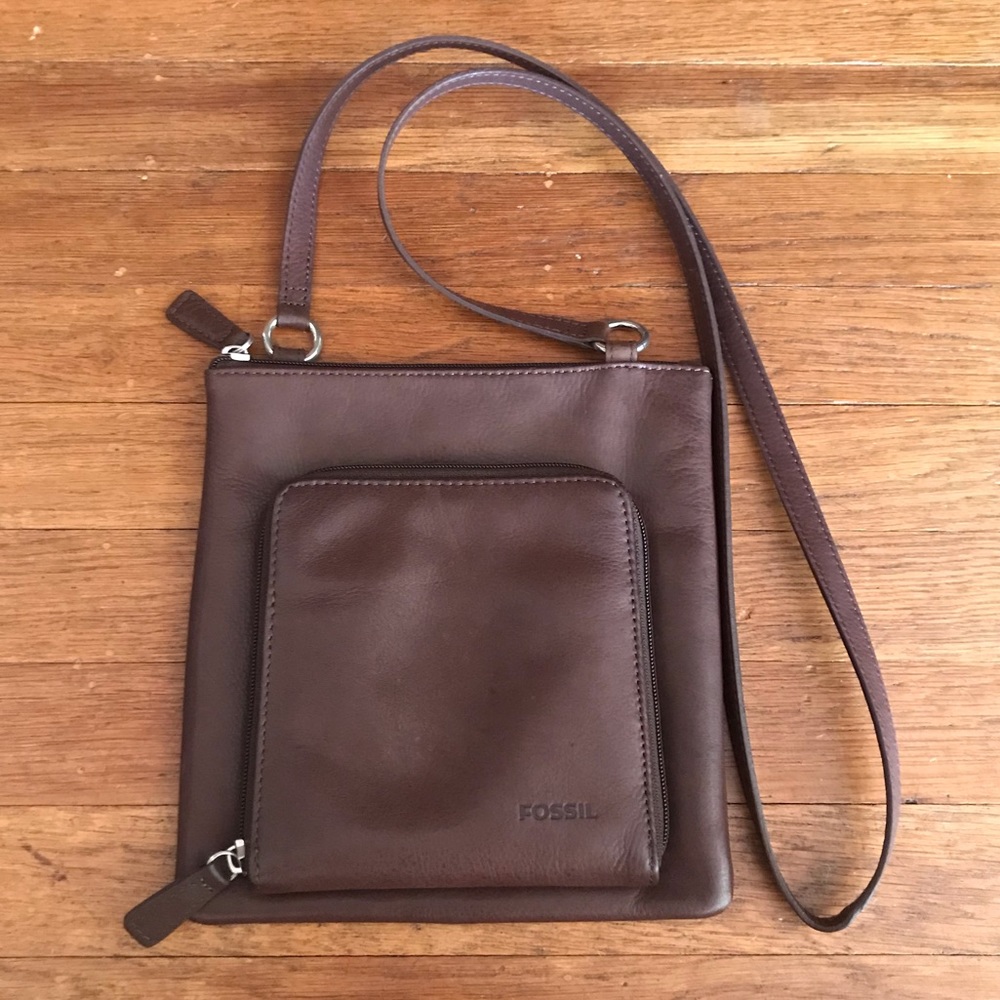 Small Zip Top Fossil Crossbody